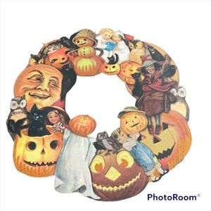 Vintage pictures Halloween Wreath